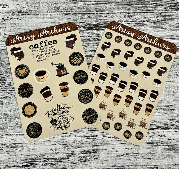 Sticker Set - Coffee - Colorado Cross Stitcher