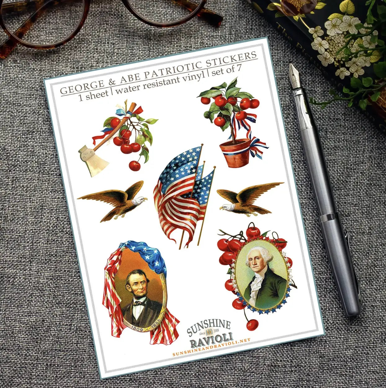 Stickers - George & Abe Patriotic Sunshine and Ravioli