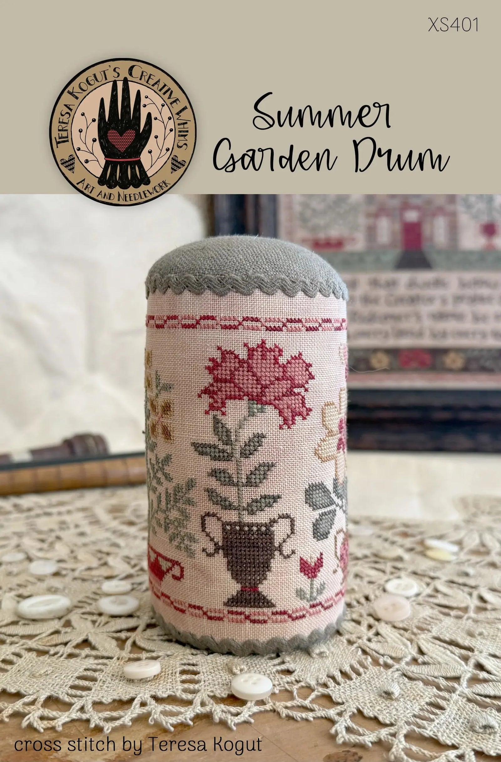 Summer Garden Drum by Teresa Kogut Teresa Kogut