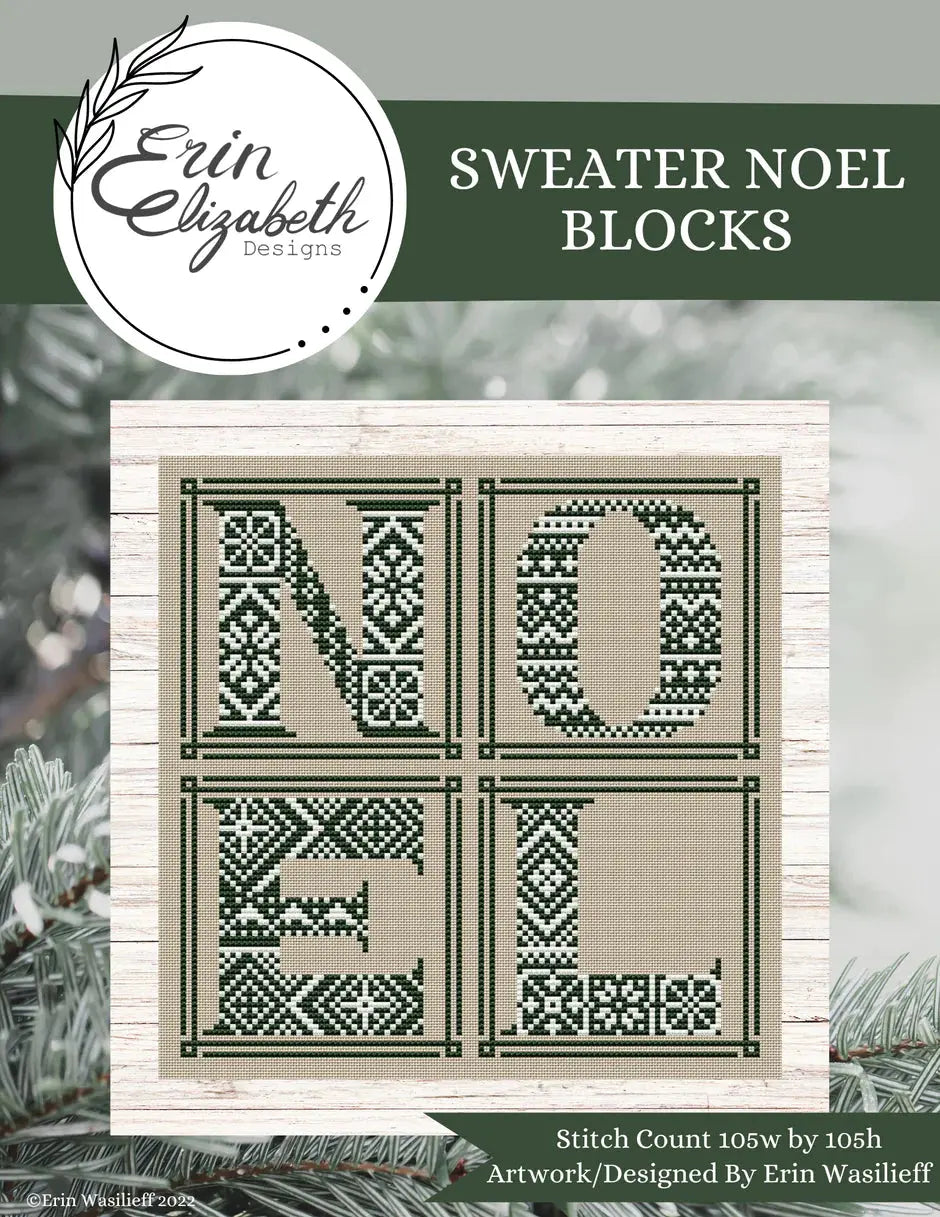 Sweater Noel Blocks by Erin Elizabeth Designs Erin Elizabeth Designs