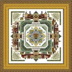 The Medieval Town Mandala by Long Dog Samplers Long Dog Samplers