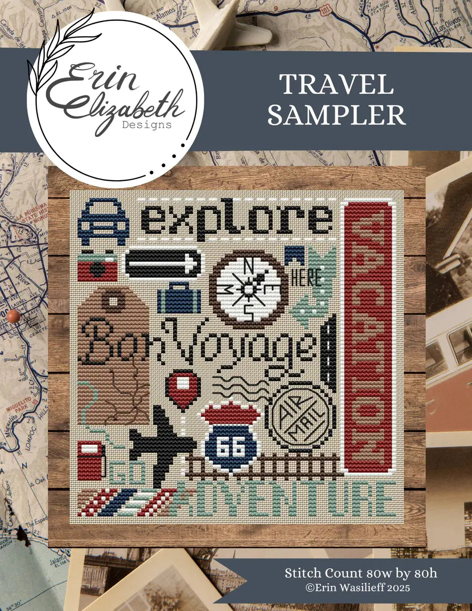Travel Sampler by Erin Elizabeth Erin Elizabeth Designs