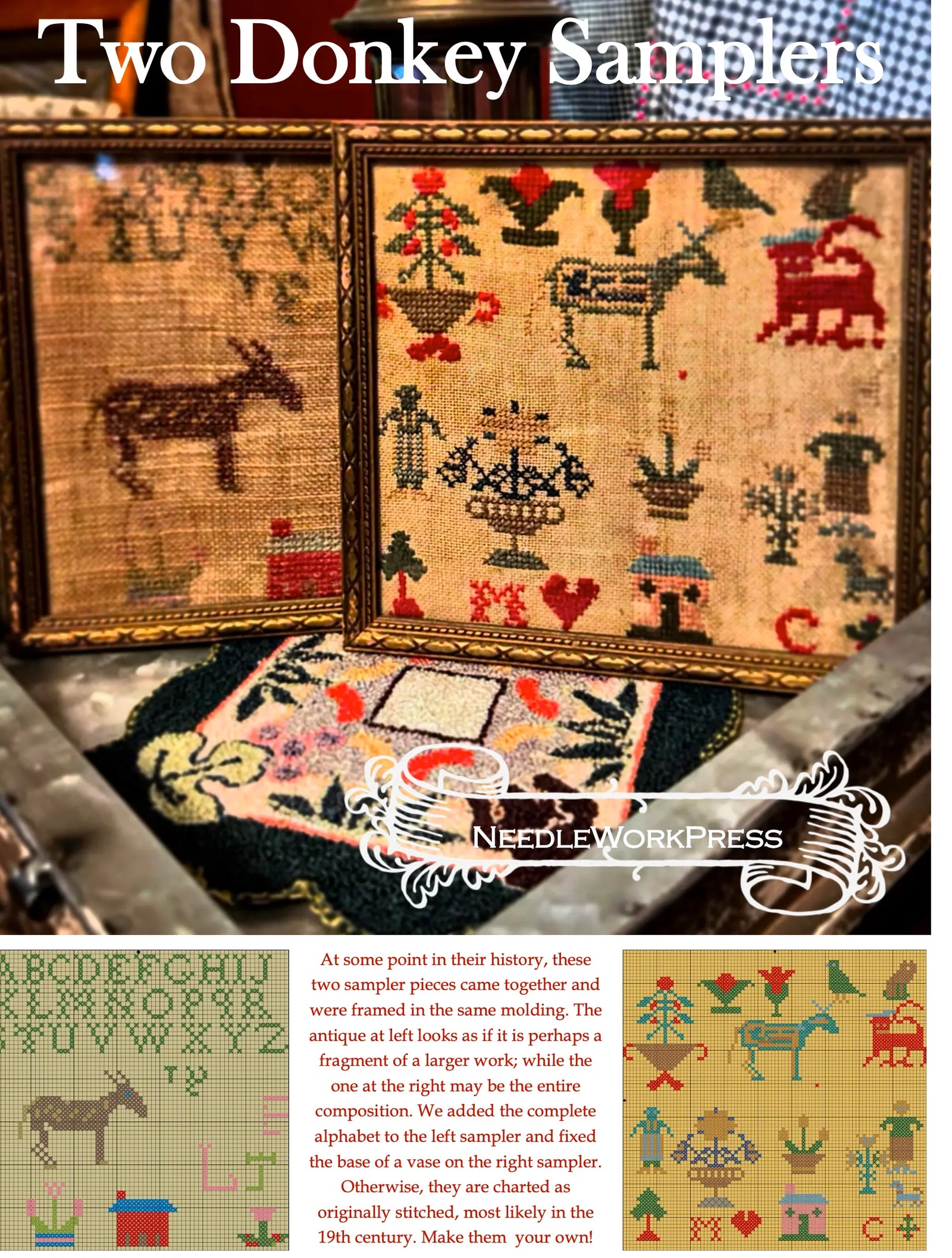 Two Donkey Samplers by Needework Press (pre-order) NeedleWork Press