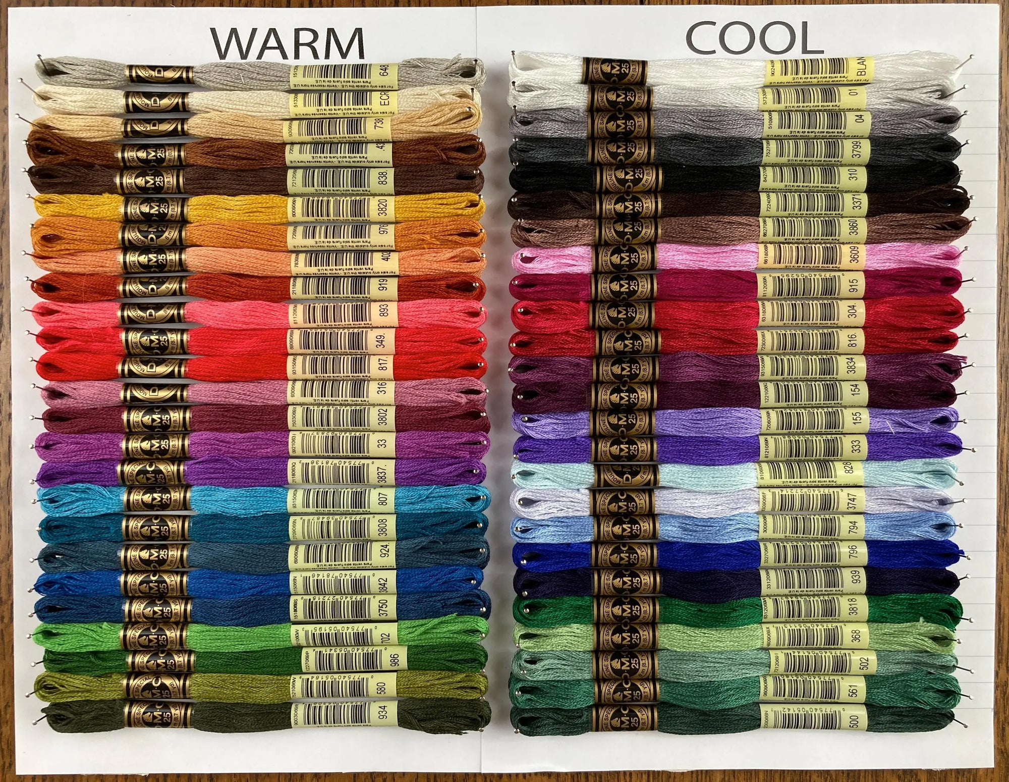 Warm and Cool Color Sets - DMC Colorado Cross Stitcher