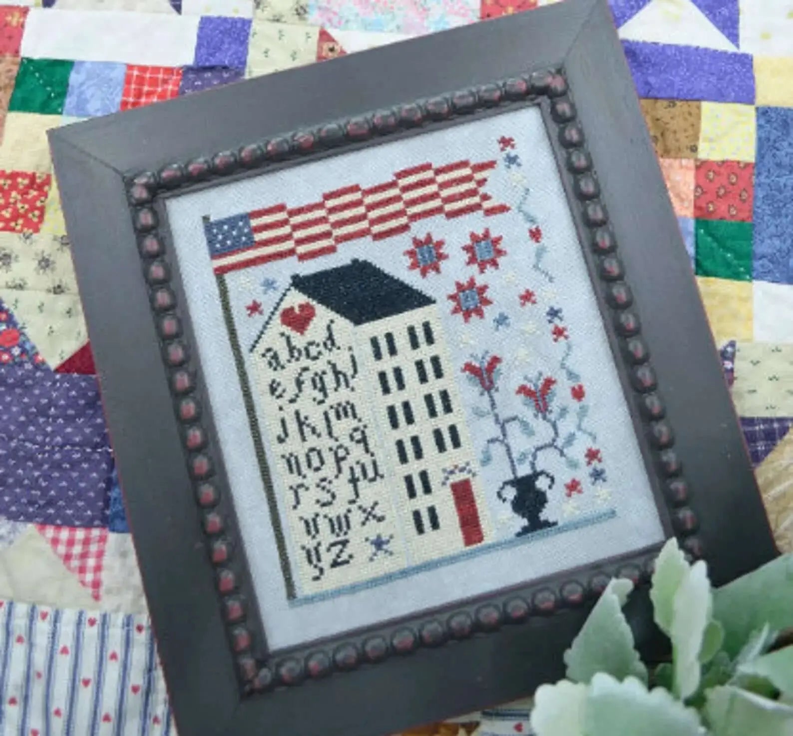 American Sampler House by Annie Beez Folk Art Annie Beez Folk Art