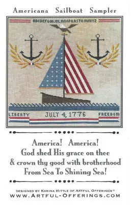 Americana Sailboat Sampler by Artful Offerings Artful Offerings