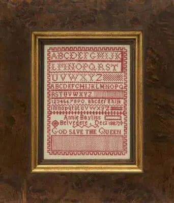 Annie Bayliss 1887 by Hands Across the Sea Samplers Hands Across the Sea