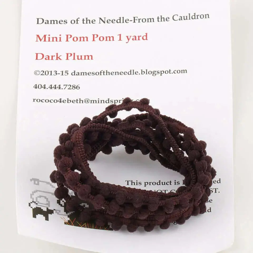 Dark Plum Pom Pom Trim by Dames of the Needle Dames of the Needle