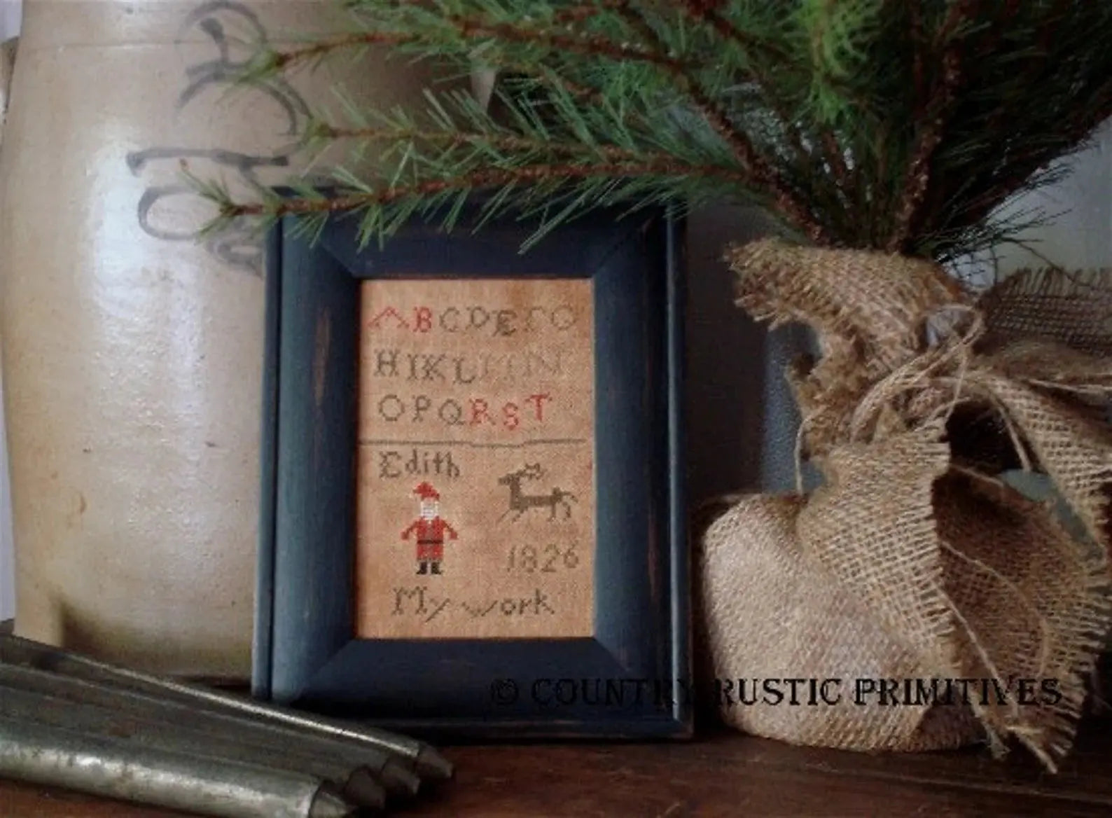 Edith's Christmas Schoolgirl Sampler by Country Rustic Primitives Country Rustic Primitives
