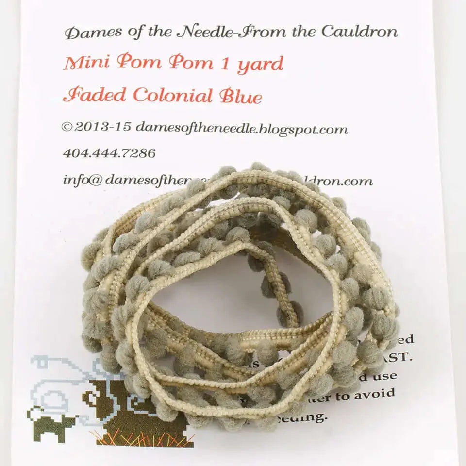 Faded Colonial Blue Pom Pom Trim by Dames of the Needle Dames of the Needle