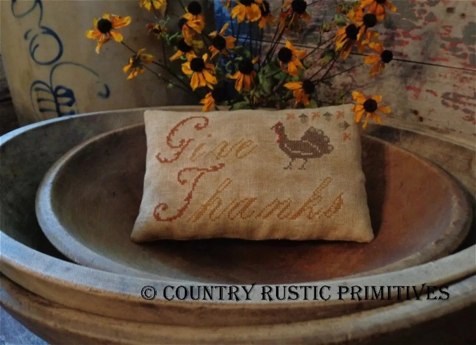 Give Thanks Pillow Tuck by Country Rustic Primitives Country Rustic Primitives