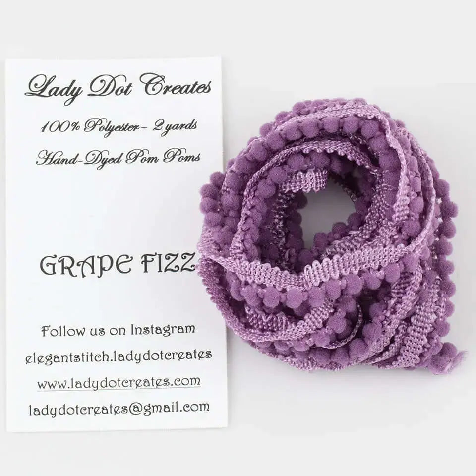 Grape Fizz Pom Pom Trim by Lade Dot Creates Lady Dot Creates