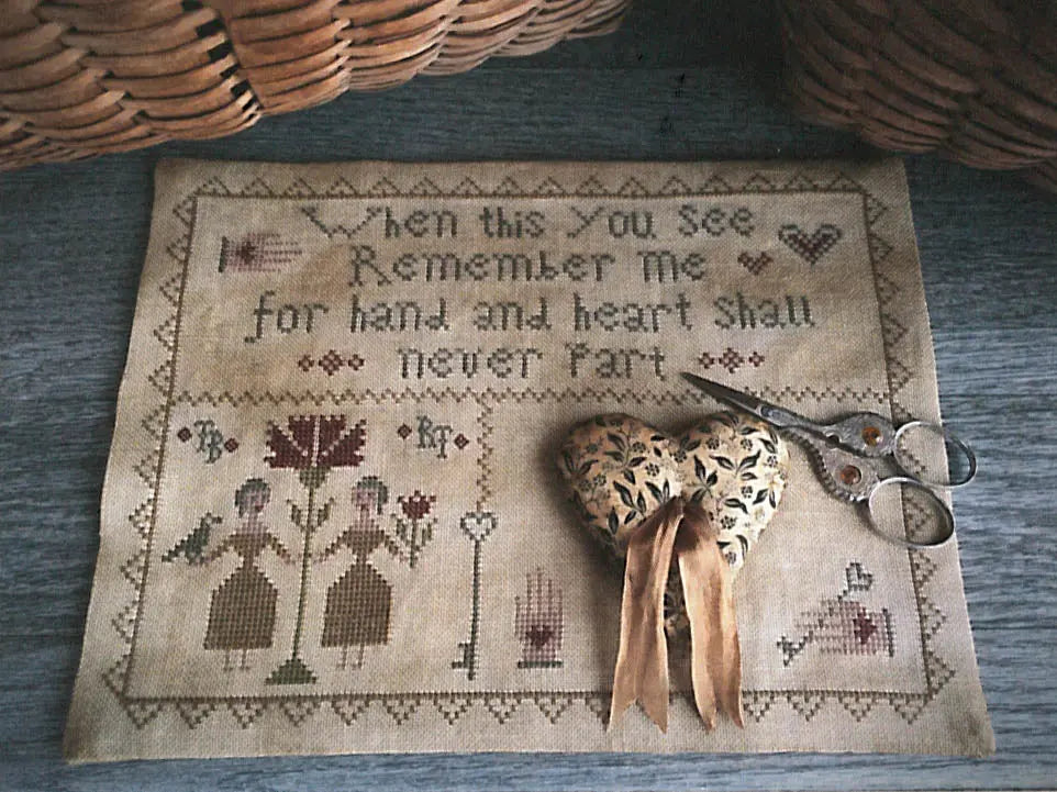 Hand & Heart Stitcher's Mat by Scattered Seed Samplers Scattered Seed Samplers