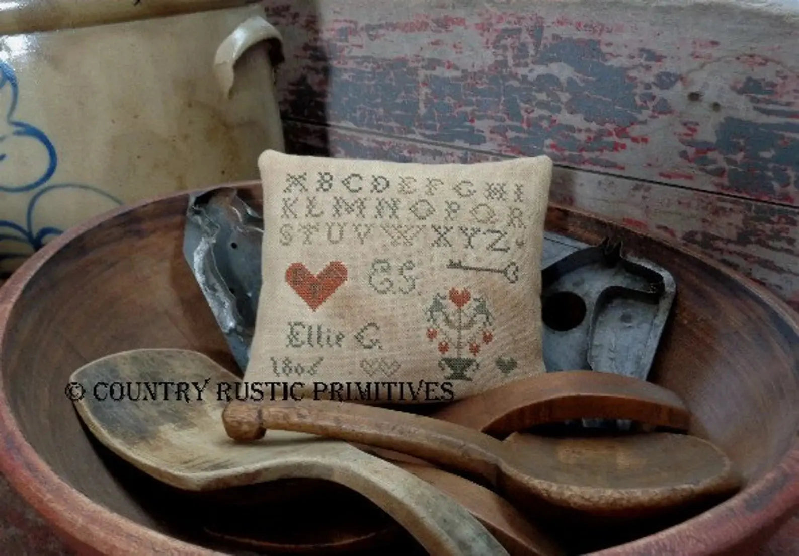 Happy Heart Pillow Tuck by Country Rustic Primitives Country Rustic Primitives