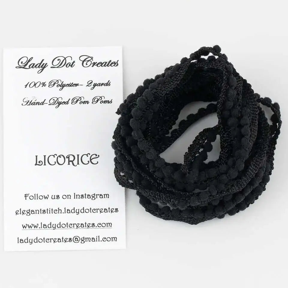 Licorice Pom Pom Trim by Lady Dot Creates Lady Dot Creates