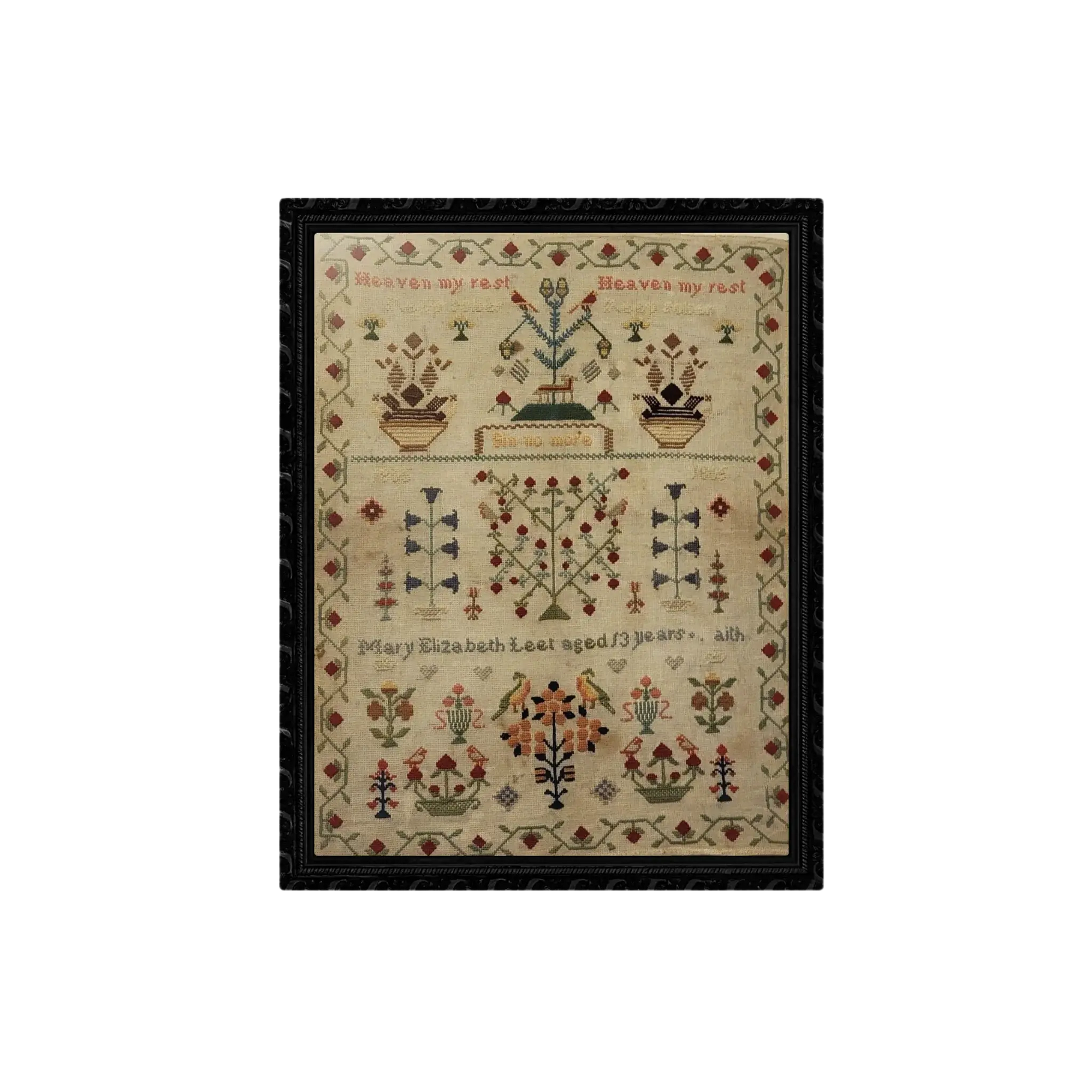 Mary Elizabeth Leet Sampler 1865 by The Wishing Thorn The Wishing Thorn