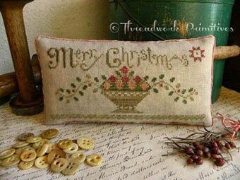 Merry Christmas Fruit Basket by Threadwork Primitives Threadwork Primitives