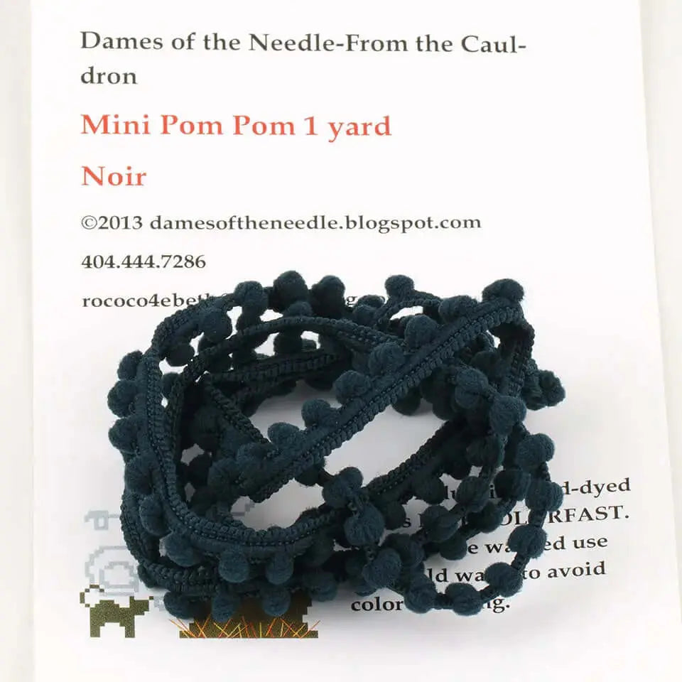 Noir Pom Pom Trim by Dames of the Needle Dames of the Needle
