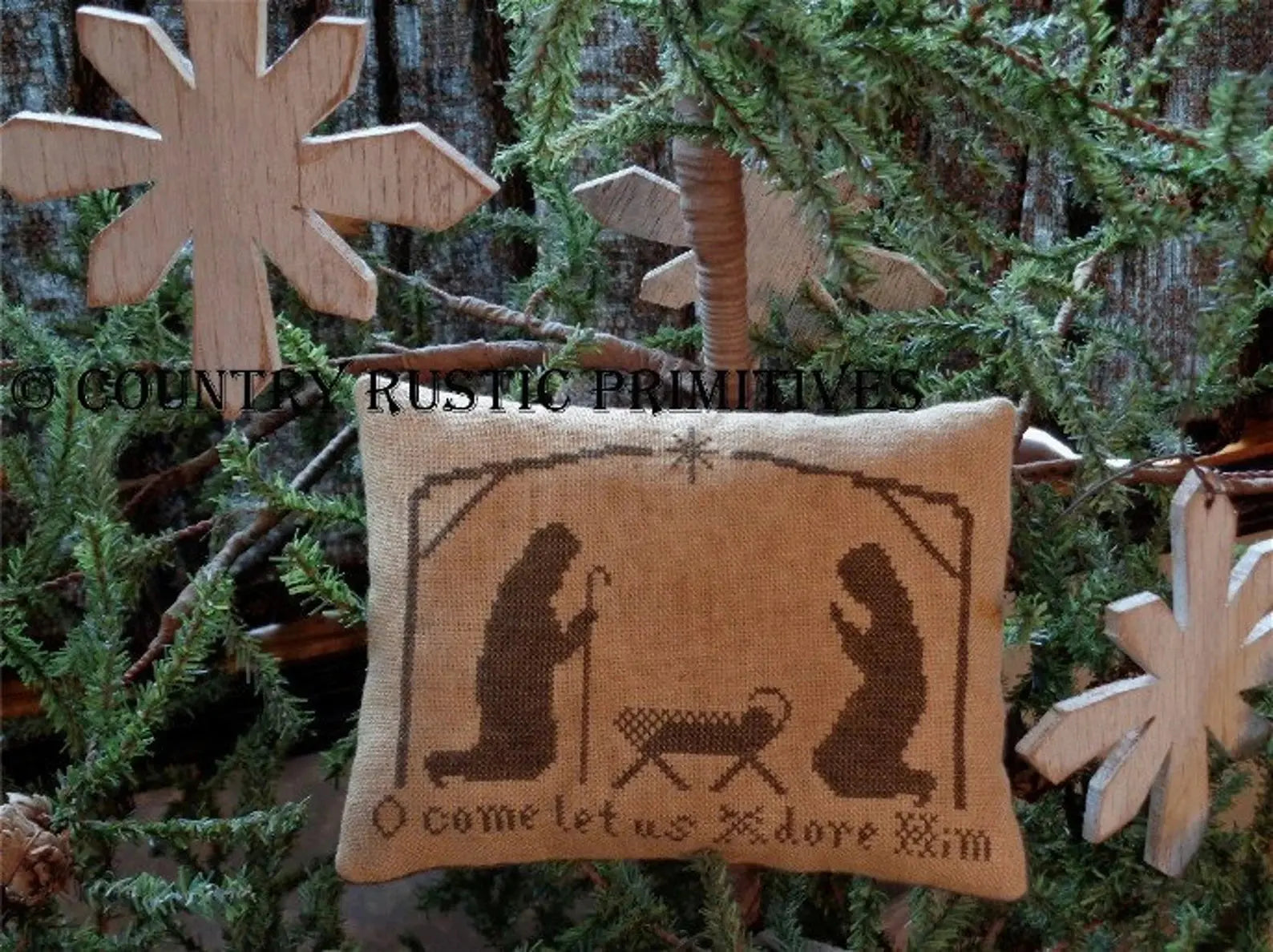 O Come Let Us Adore Him by Country Rustic Primitives Country Rustic Primitives