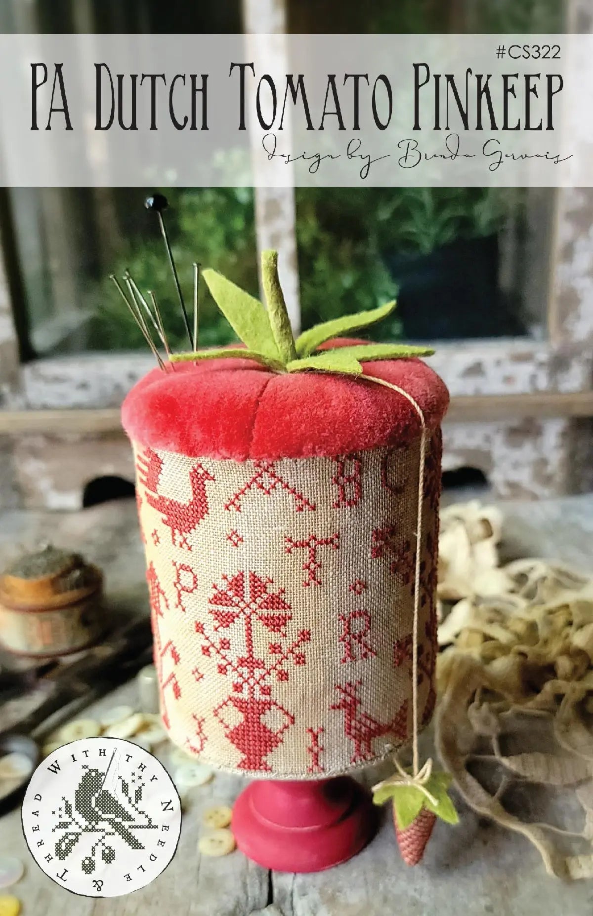 PA Dutch Tomato Pinkeep by With Thy Needle & Thread (pre-order) With Thy Needle & Thread