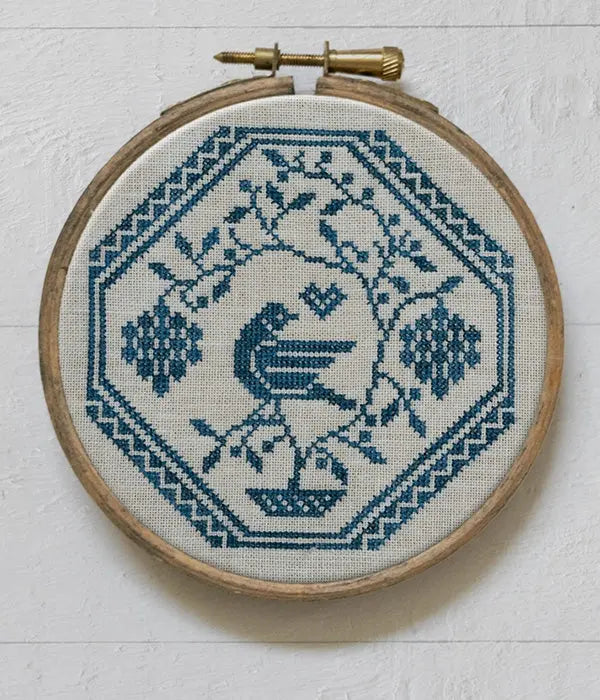 Quaker Medallion Bird in Grapevine by Modern Folk Embroidery Modern Folk Embroidery