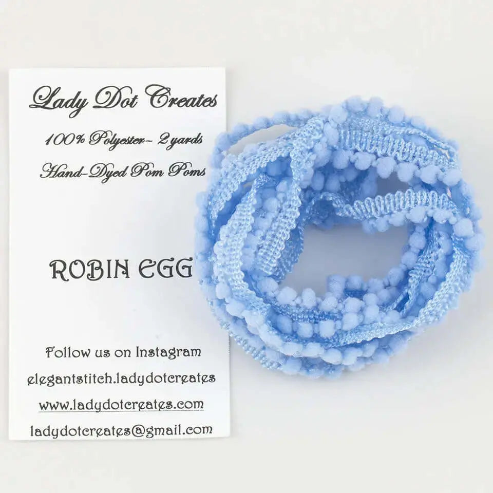 Robin Egg Pom Pom Trim by Lady Dot Creates Lady Dot Creates