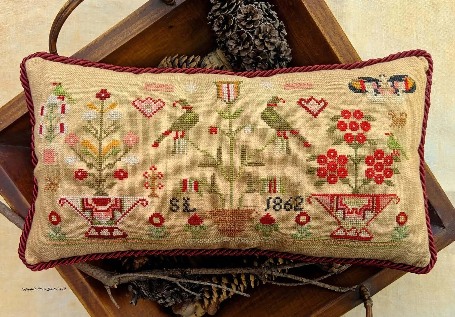 S.L. 1862 Small Sampler by Lila's Studio Lila's Studio