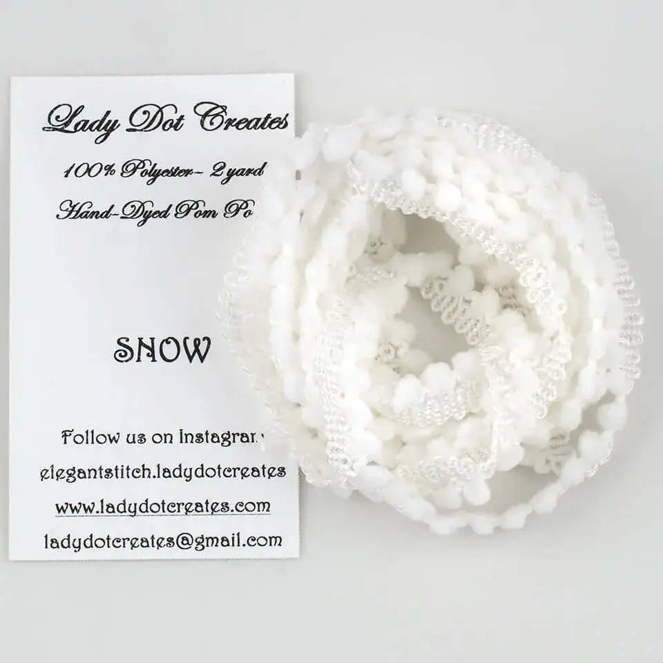 Snow Pom Pom Trim by Lady Dot Creates Lady Dot Creates