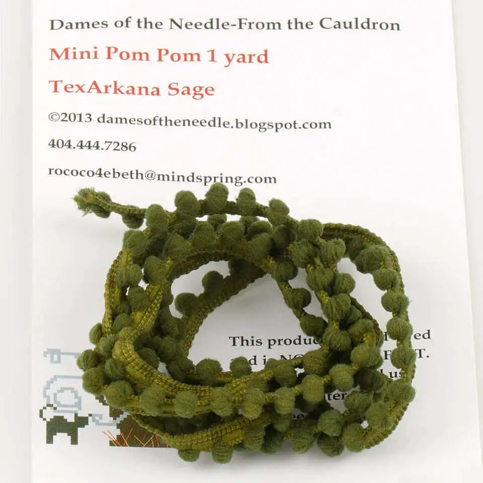 TexArkana Sage Pom Pom Trim by Dames of the Needle Dames of the Needle