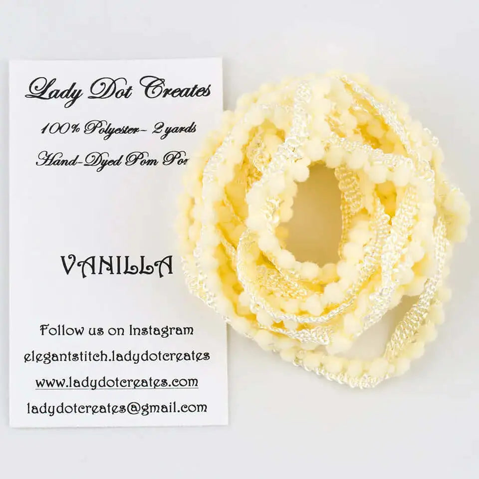 Vanilla Pom Pom Trim by Lady Dot Creates Lady Dot Creates